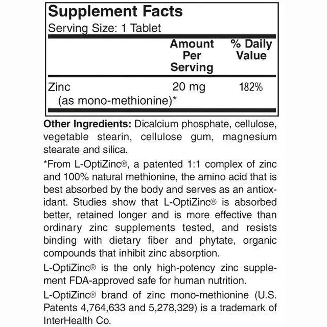 Zinc (OptiZinc®) 20mg