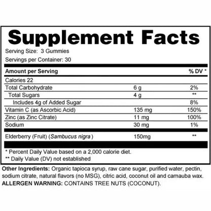 Immune Gummies (with Elderberry, C & Zinc)